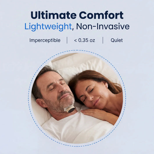Couple sleeping with lightweight throat-worn device